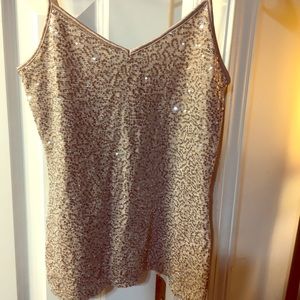 Ivory color sequins tank top